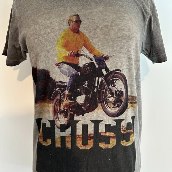 Hero Seven Steve McQueen Tee Shirt Sz Small Gray Graphic Motorcycle Actor - Picture 4 of 10